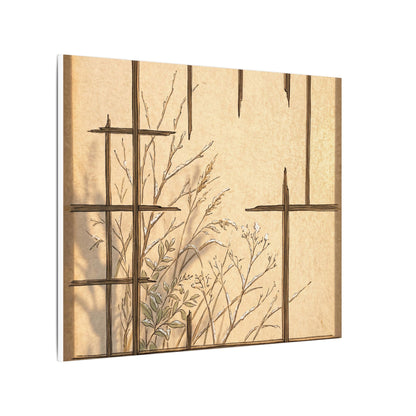 Shoji Screen Canvas Art | Winter Japandi Minimal Line Art