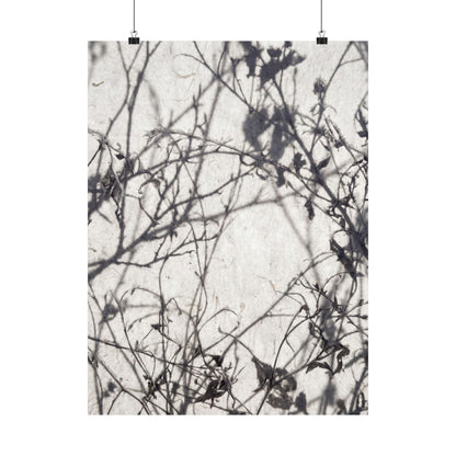 Shadow Play Wall Art Print | Winter Japandi Japanese Pattern Art