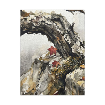 Pine Tree Autumn Canvas Art | Japandi Earthy Design
