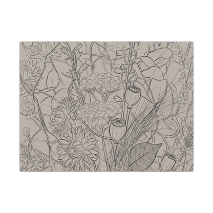 Summer Dried Flowers Minimal Line Canvas Art | Elegant Decor