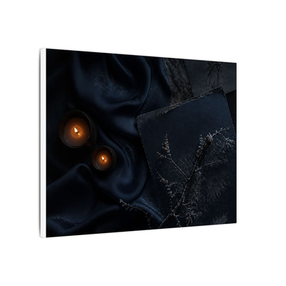 Candlelight Silk Drape Canvas Art - Dark Japandi Kanso