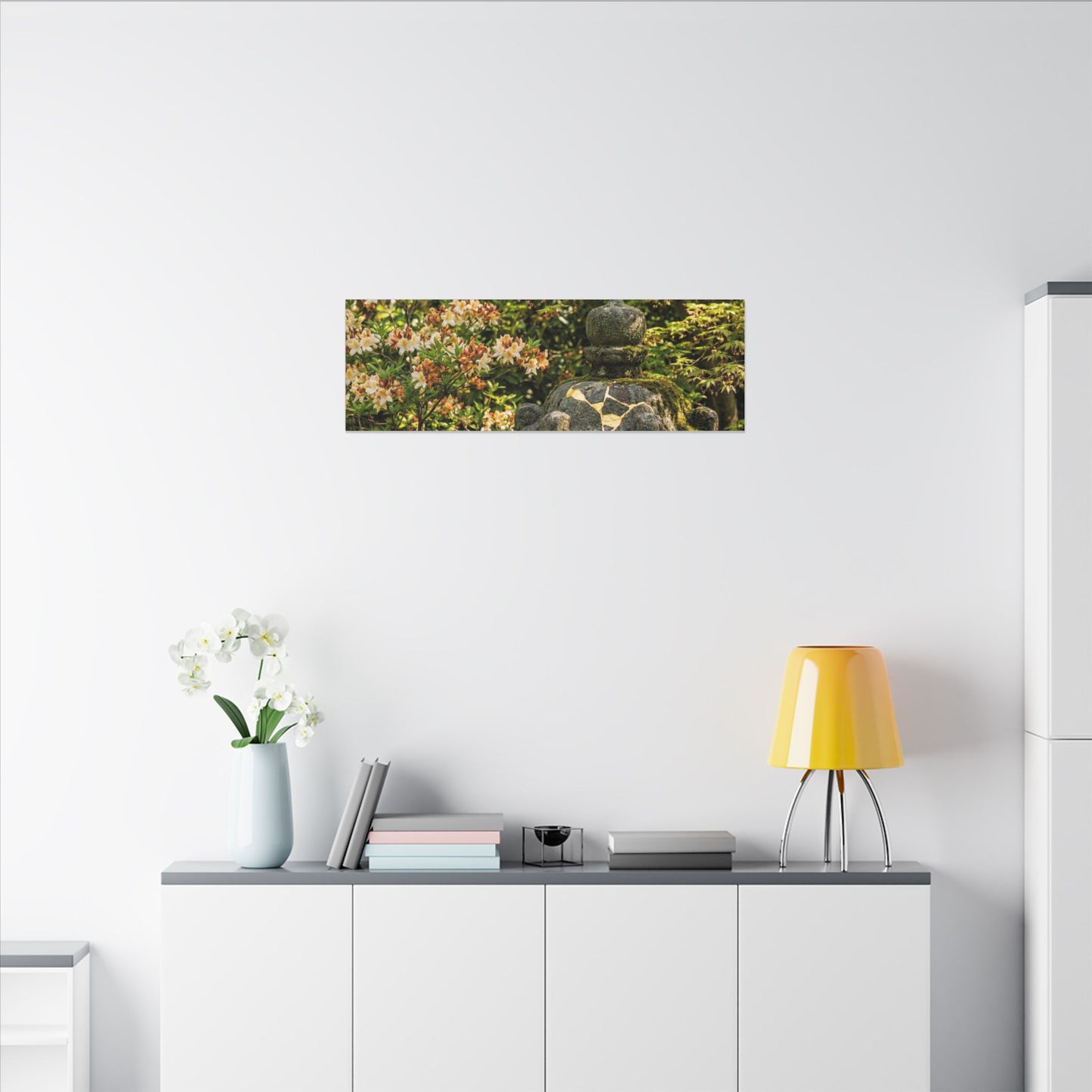 Spring Stone Lantern Gold Repair Canvas Art | Beautiful Decor