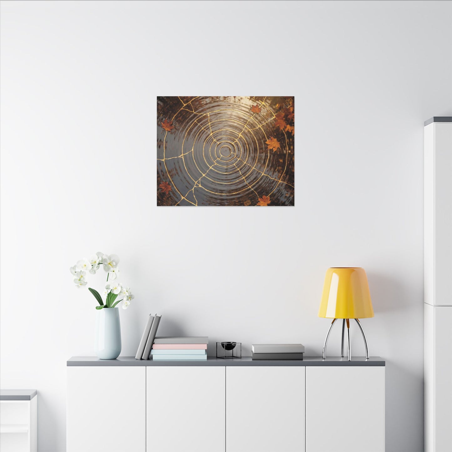 Artful Water Ripple Canvas Art - Gold Vein Kintsugi
