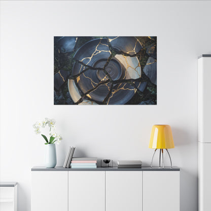 Resilient Broken Pottery Canvas Art - Gold Vein Kintsugi
