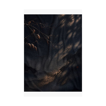 Winter Silk Drape Charcoal Ink Wall Art Print | Sophisticated Decor