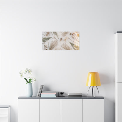 Elegant Dried Flowers Canvas Art - Japanese Pattern Japandi