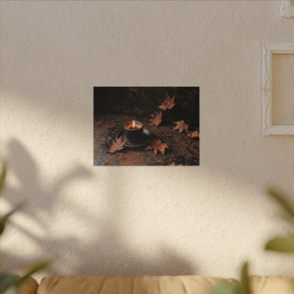 Dark Japandi Rust Patina in Candlelight | Shadow Zen Canvas Art