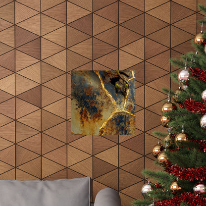 Healing Rust Patina Wall Art Print - Crackle Gold Kintsugi
