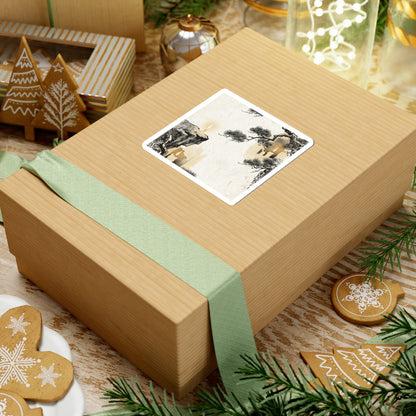 Candlelight Pine Tree Sticker - Japandi Ma
