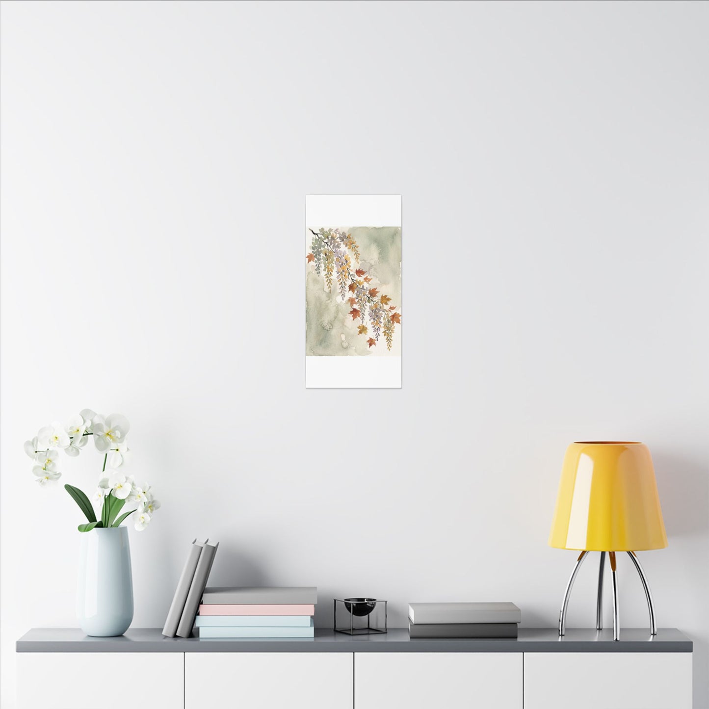 Ma Wisteria Canvas Art - Japandi Watercolor
