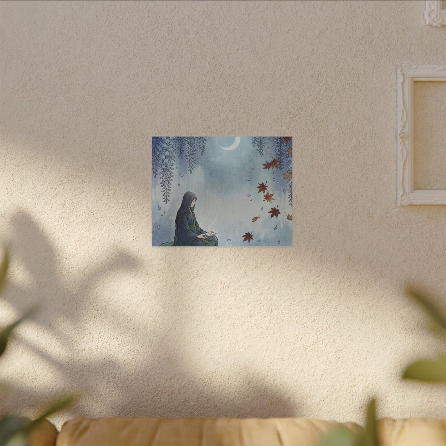 Zen Wisteria in Moonlight | Ukiyo E Inspired Canvas Art
