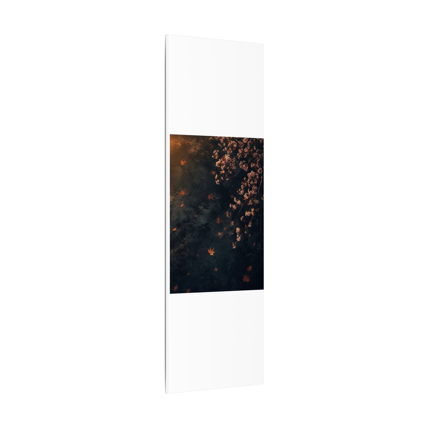 Golden Hour Cherry Blossom Canvas Art - Dark Japandi Kanso