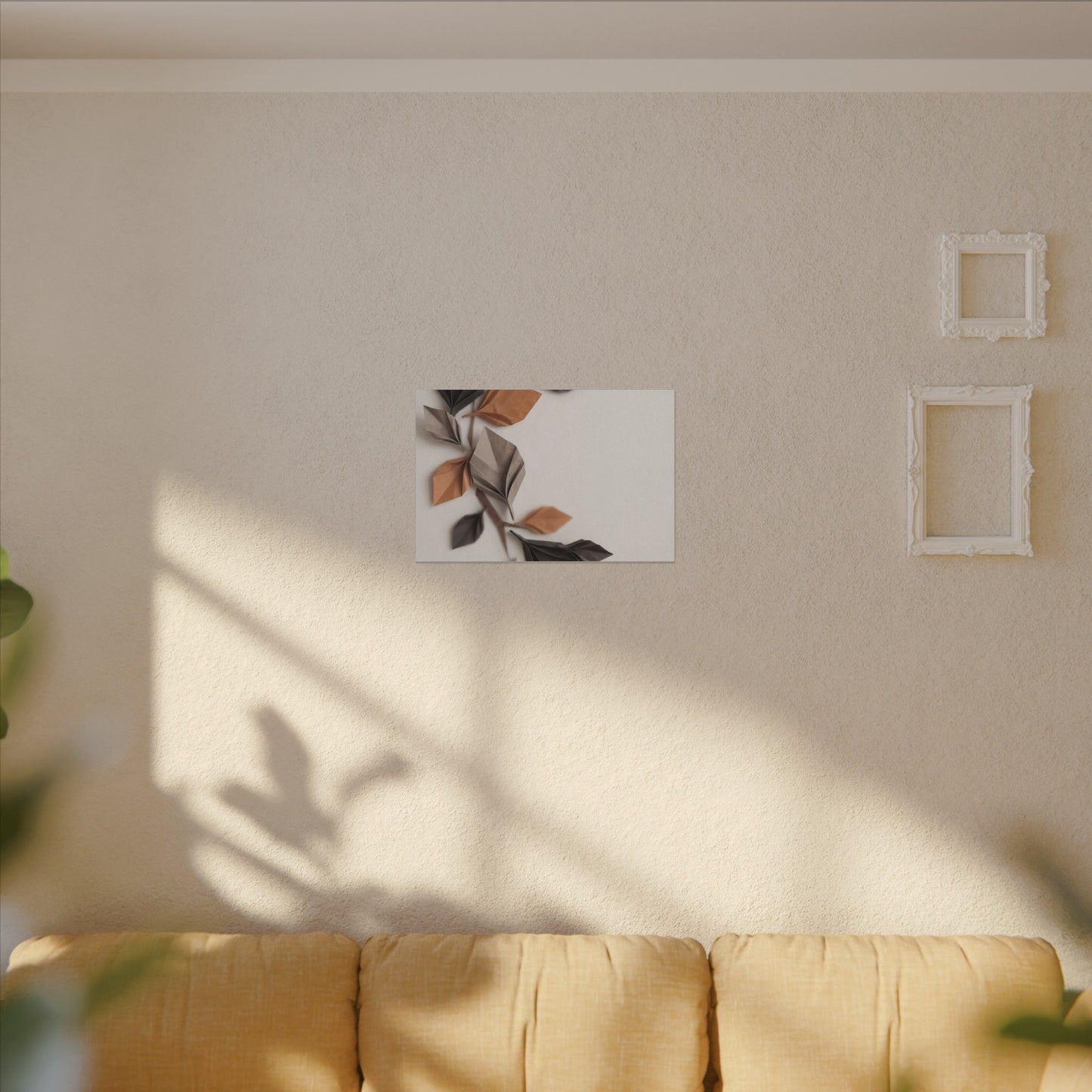 Paper Fold Autumn Canvas Art | Japandi Earthy Design