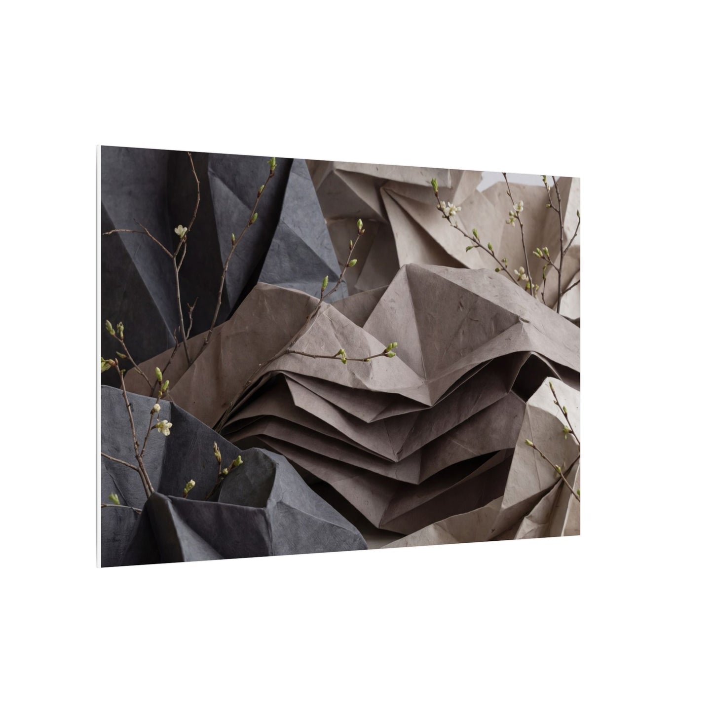 Neutral Paper Fold Canvas Art - Texture Japandi
