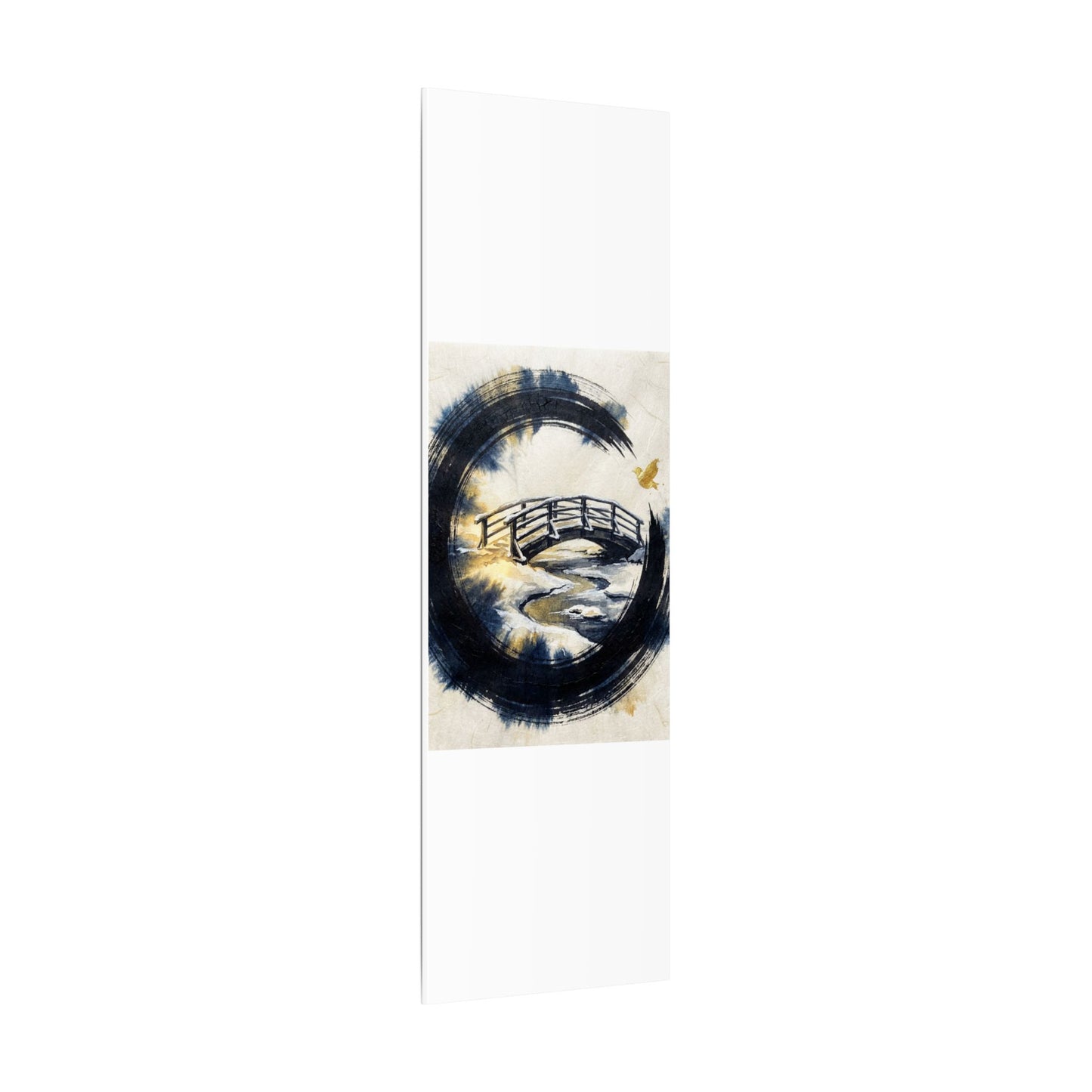 Autumn Ink Brushstroke Karesansui Canvas Art | Peaceful Decor