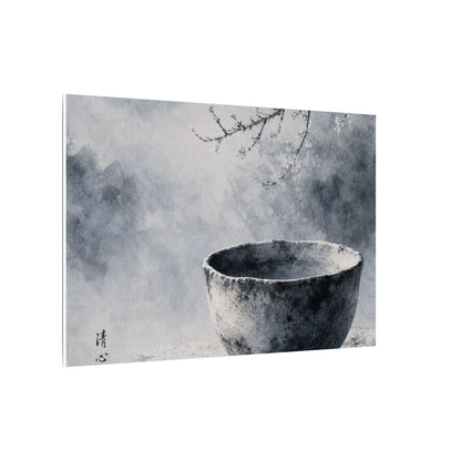 Seijaku Ceramic Bowl Canvas Art - Zen Sumi E