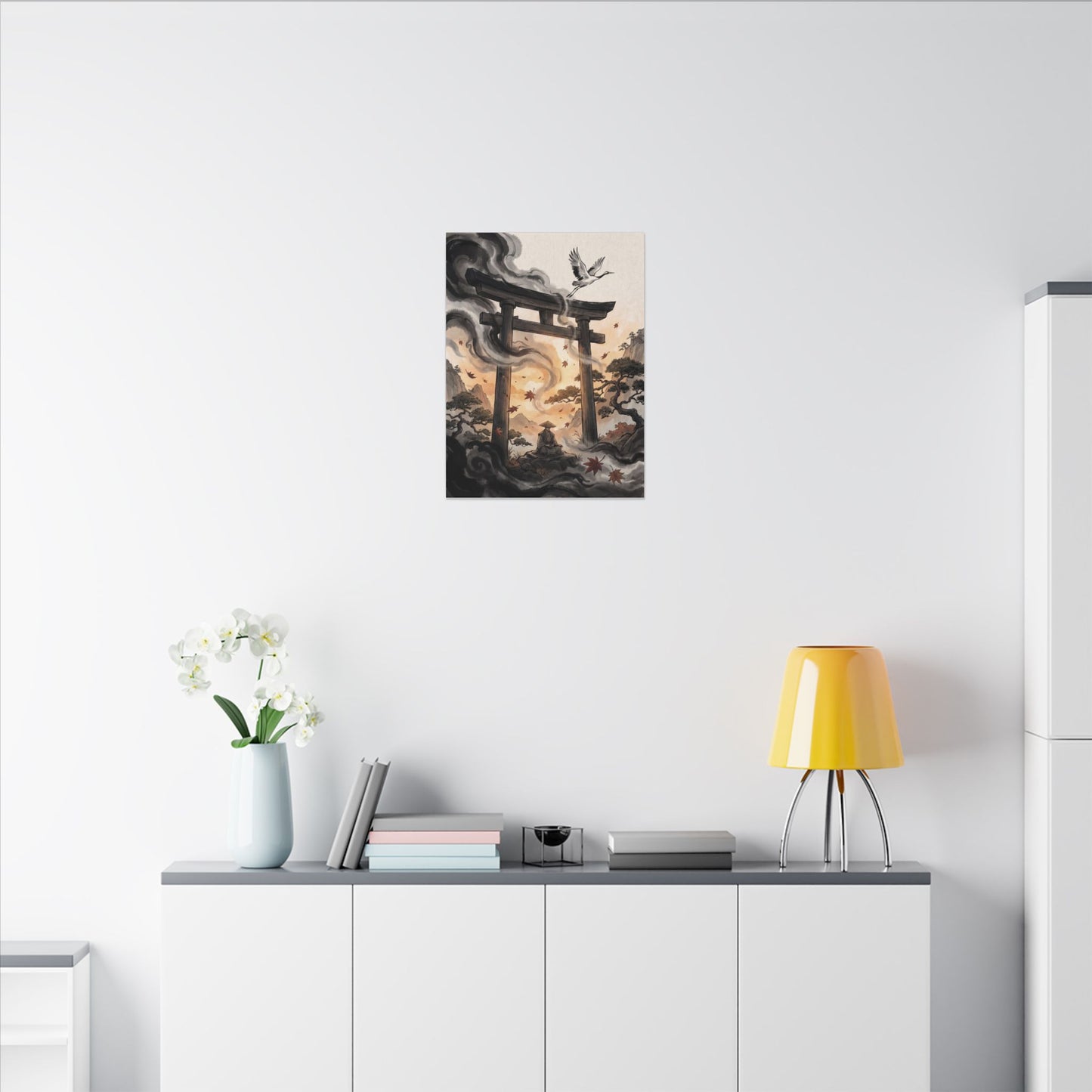 Torii Gate Ukiyo E Inspired Canvas Art | Serene Zen Art
