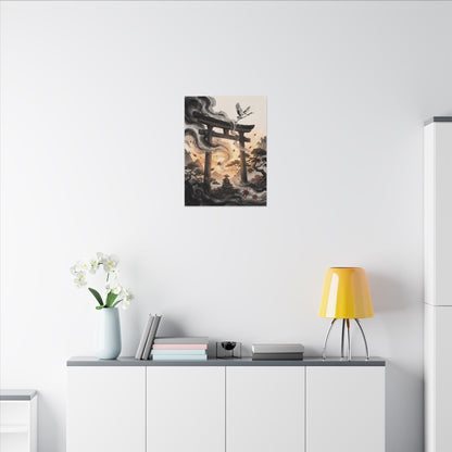 Torii Gate Ukiyo E Inspired Canvas Art | Serene Zen Art