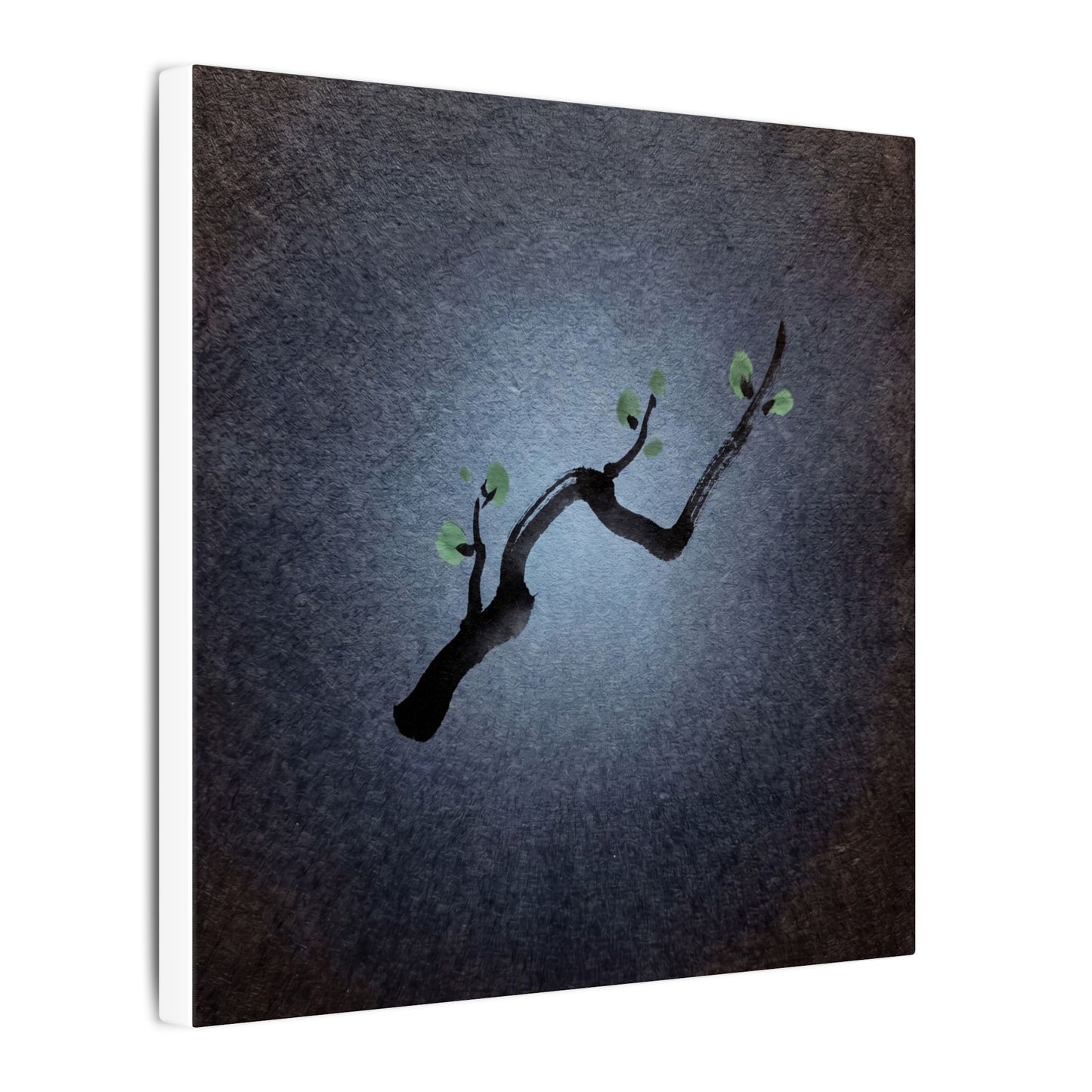 Ink Brushstroke Canvas Art | Spring Dark Japandi Moody Minimal Art