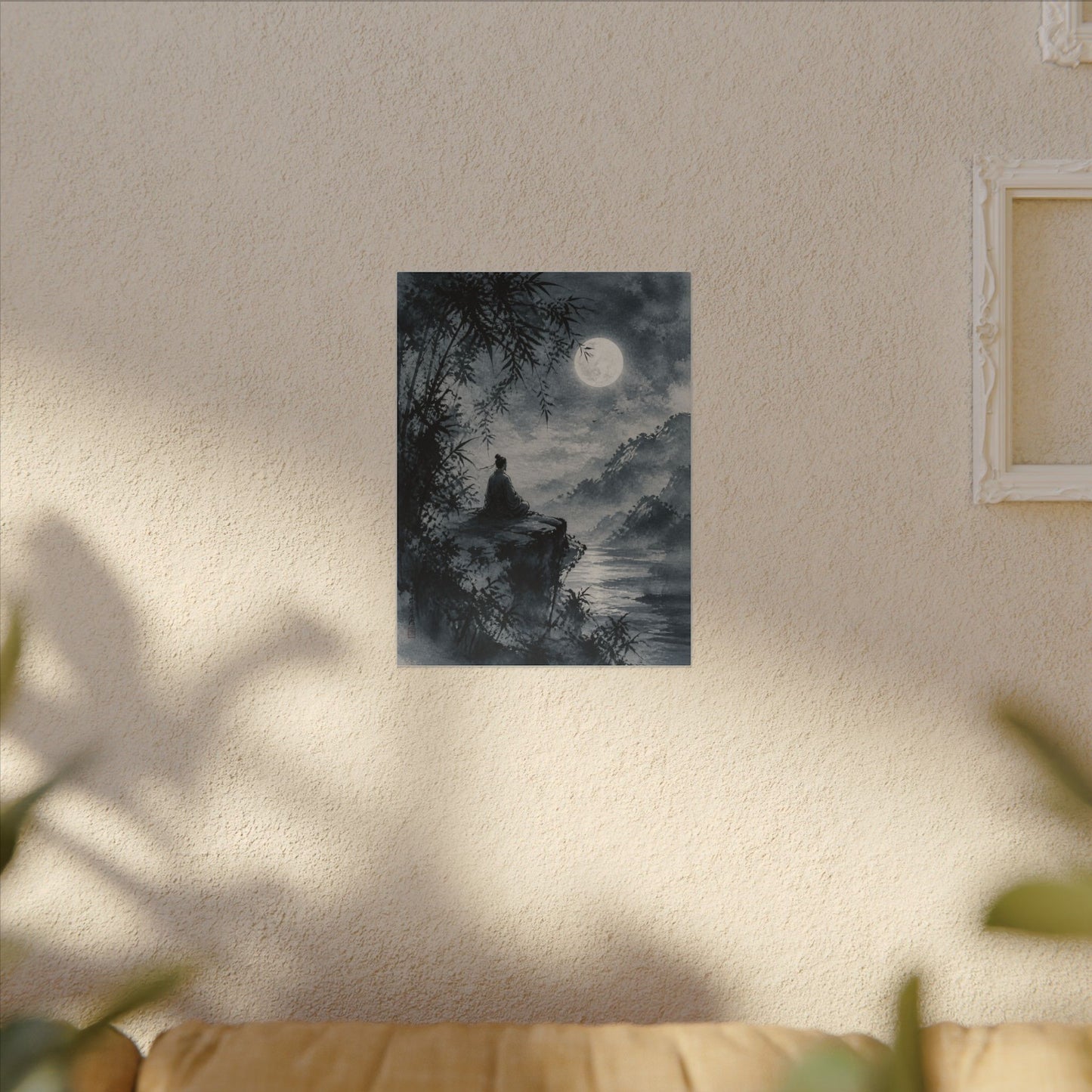 Ink Brushstroke Sumi E Canvas Art | Serene Zen Art