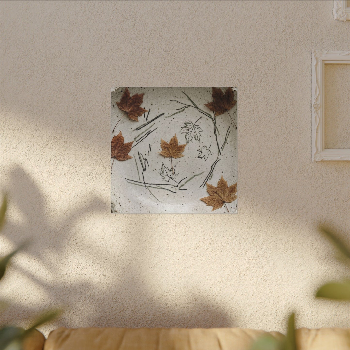 Ceramic Bowl Autumn Canvas Art | Japandi Elegant Design