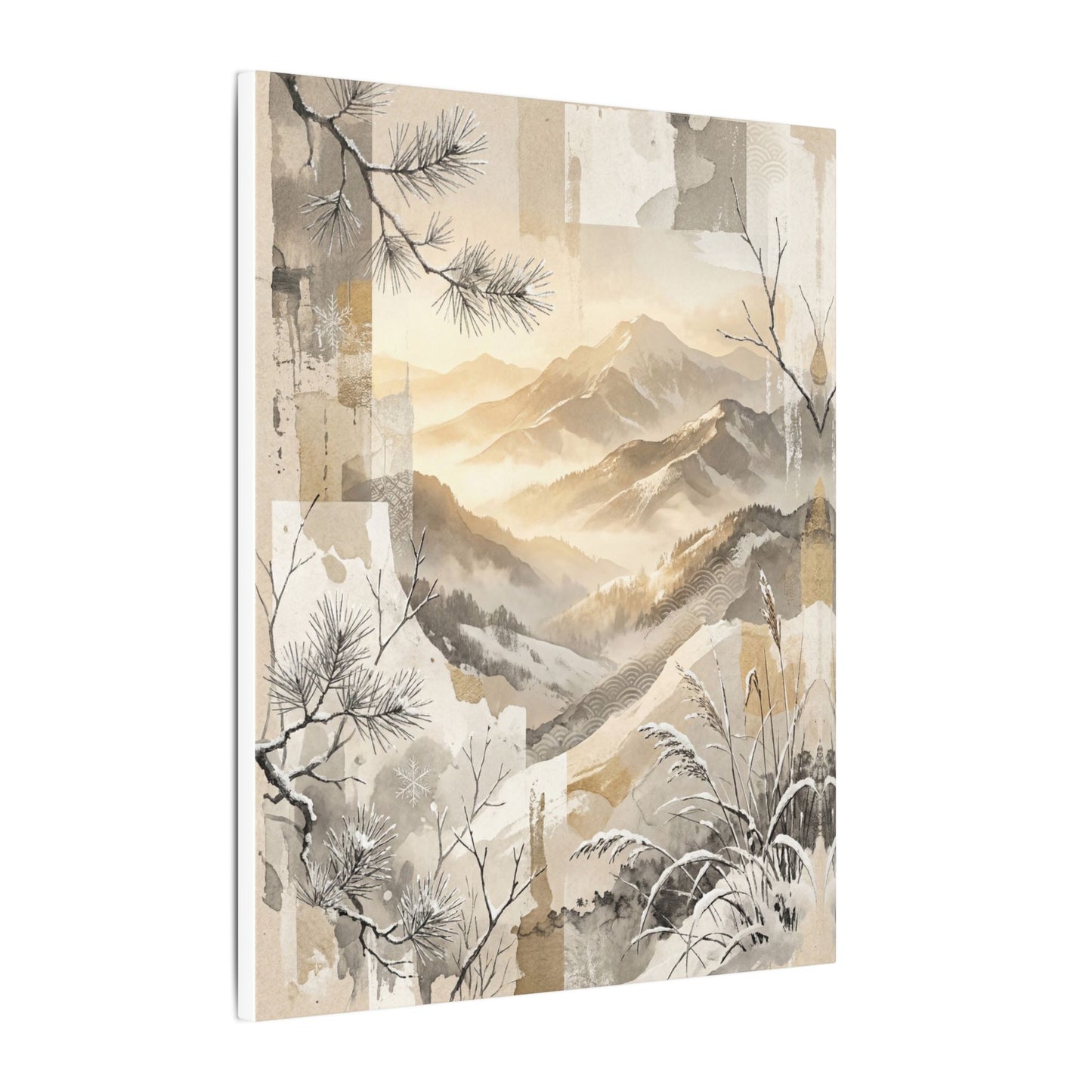Shibui Mountain Mist Canvas Art - Japandi Japanese Pattern