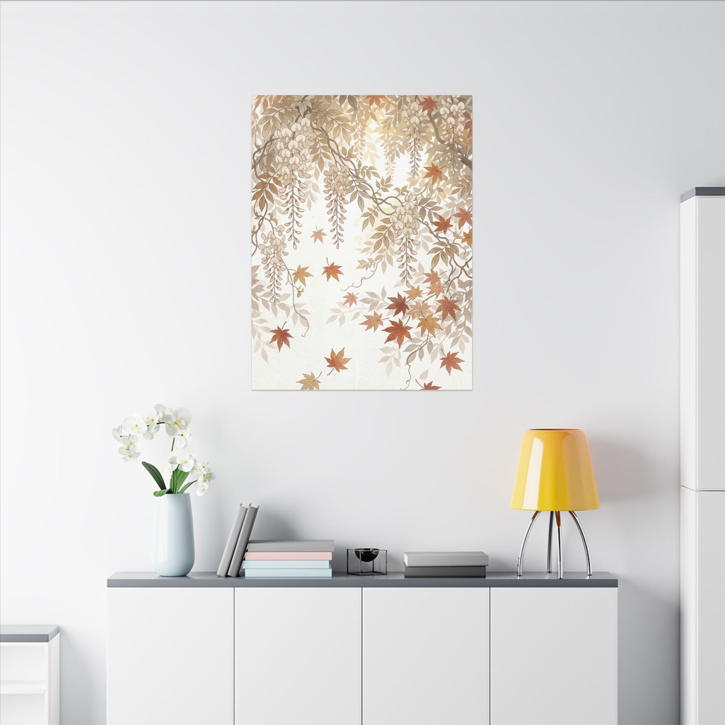 Shibui Wisteria Canvas Art - Japandi Japanese Pattern