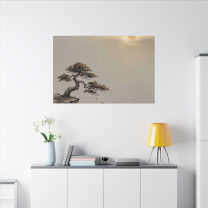 Pine Tree Canvas Art | Autumn Zen Karesansui Art