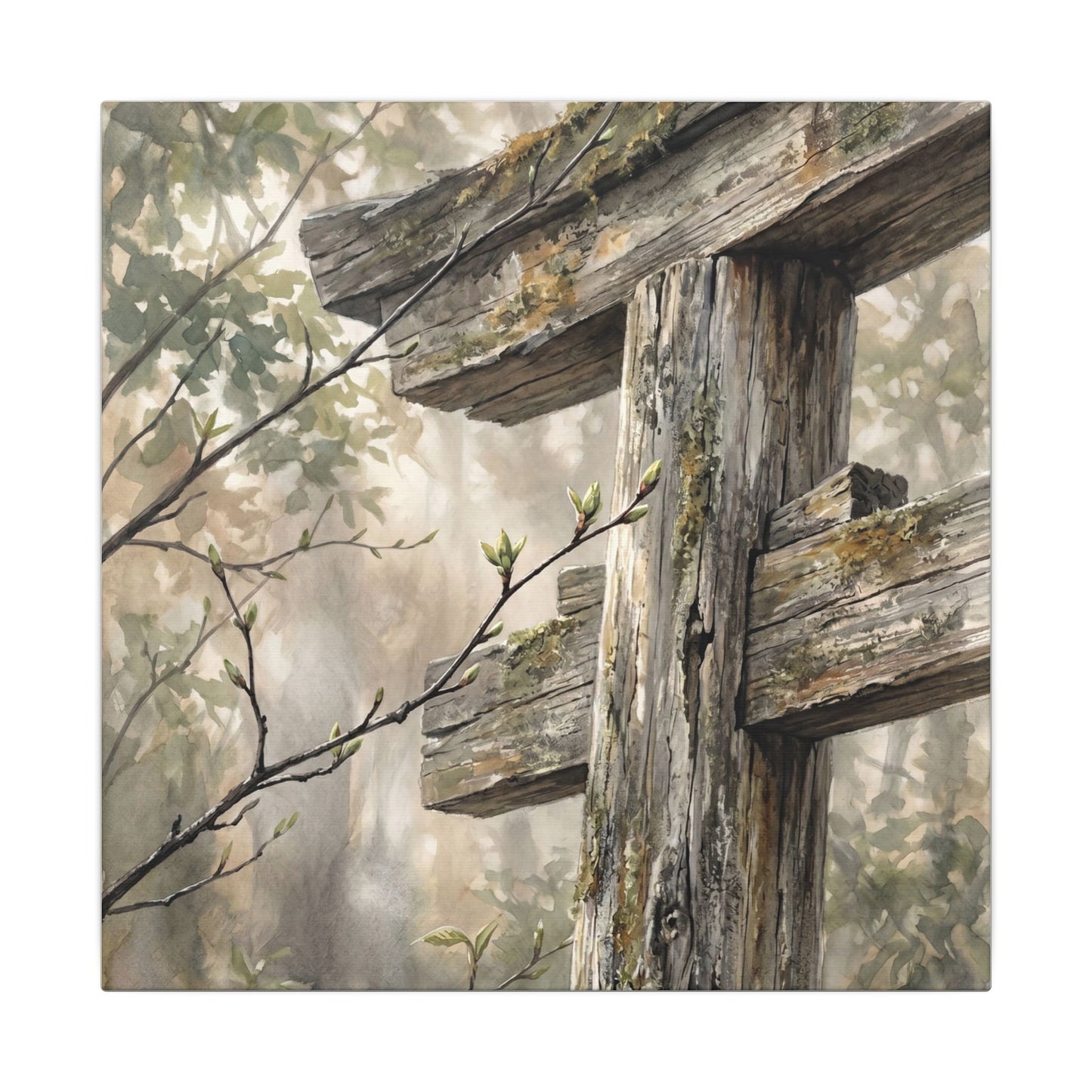 Torii Gate Spring Canvas Art | Japandi Neutral Design