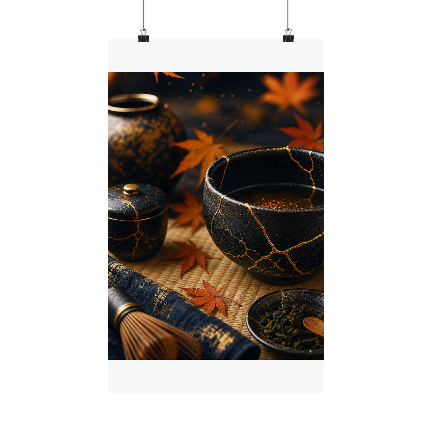 Tea Ceremony Gold Repair Wall Art Print | Healing Kintsugi Art
