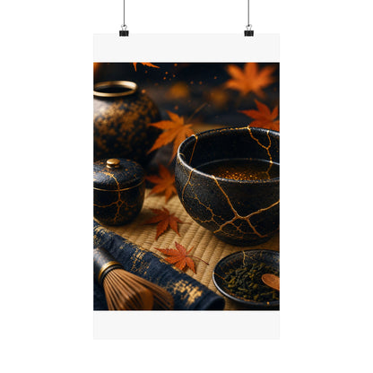 Tea Ceremony Gold Repair Wall Art Print | Healing Kintsugi Art