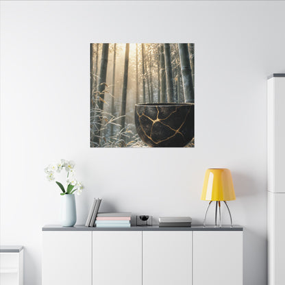 Fukinsei Bamboo Grove Canvas Art - Kintsugi Gold Repair