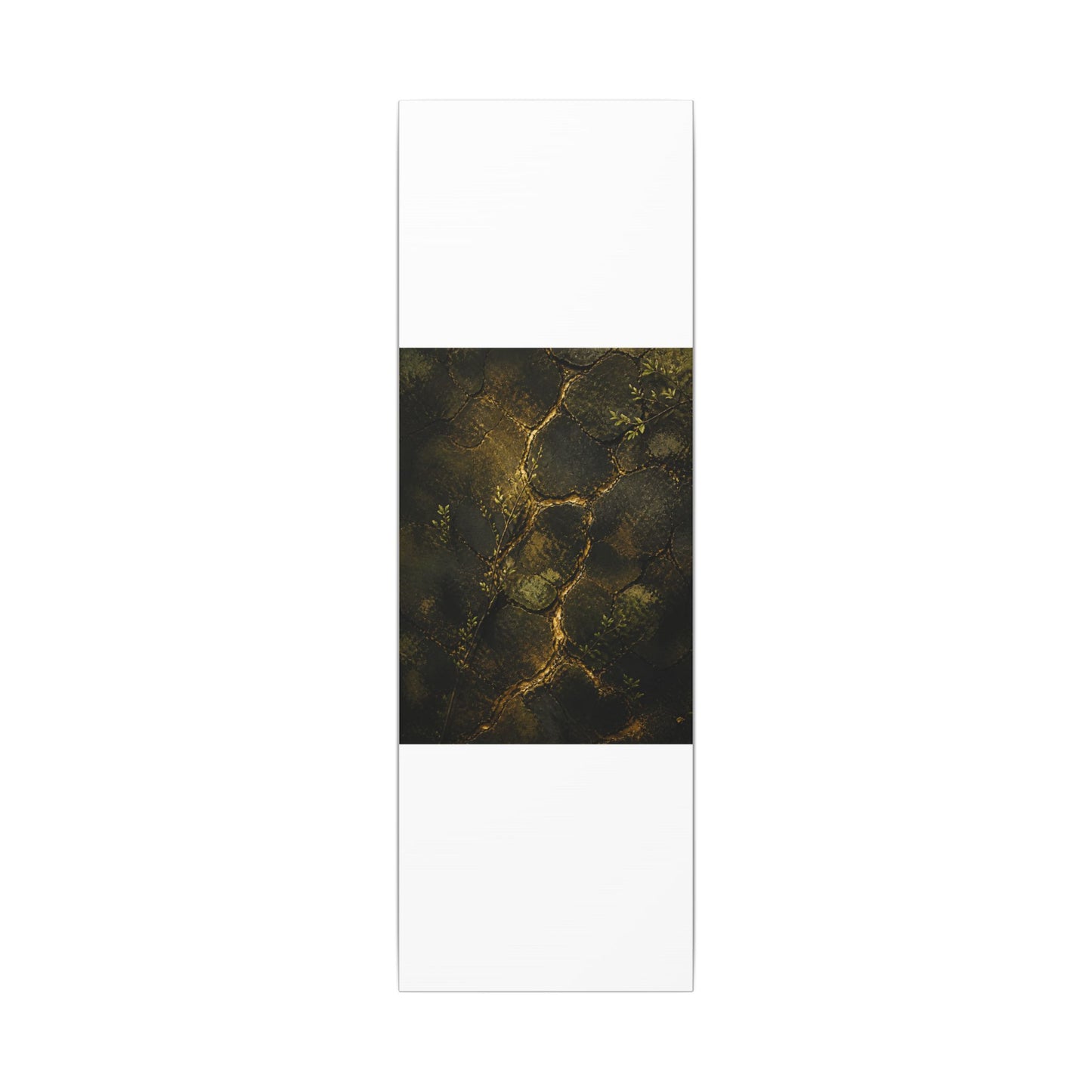 Shibui Cracked Earth Canvas Art - Dark Japandi Dark Texture