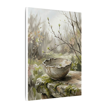 Japandi Ceramic Bowl in Overcast | Minimal Line Canvas Art