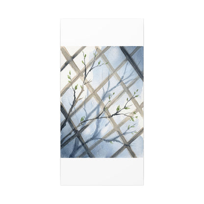 Shoji Screen Canvas Art | Spring Japandi Watercolor Art