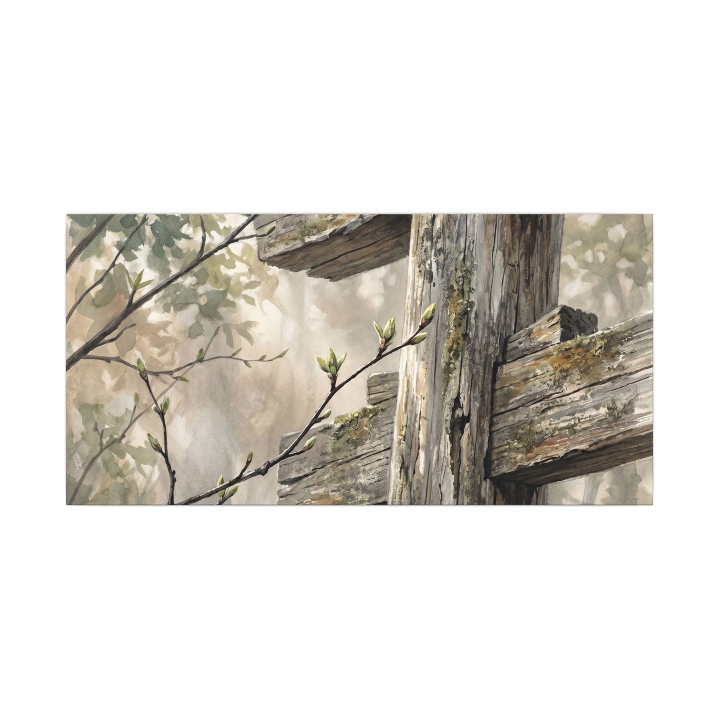 Torii Gate Spring Canvas Art | Japandi Neutral Design
