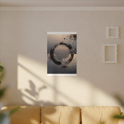 Winter Water Ripple Enso Canvas Art | Tranquil Decor