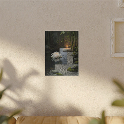 Candlelight Lotus Flower Canvas Art - Zen Kanso