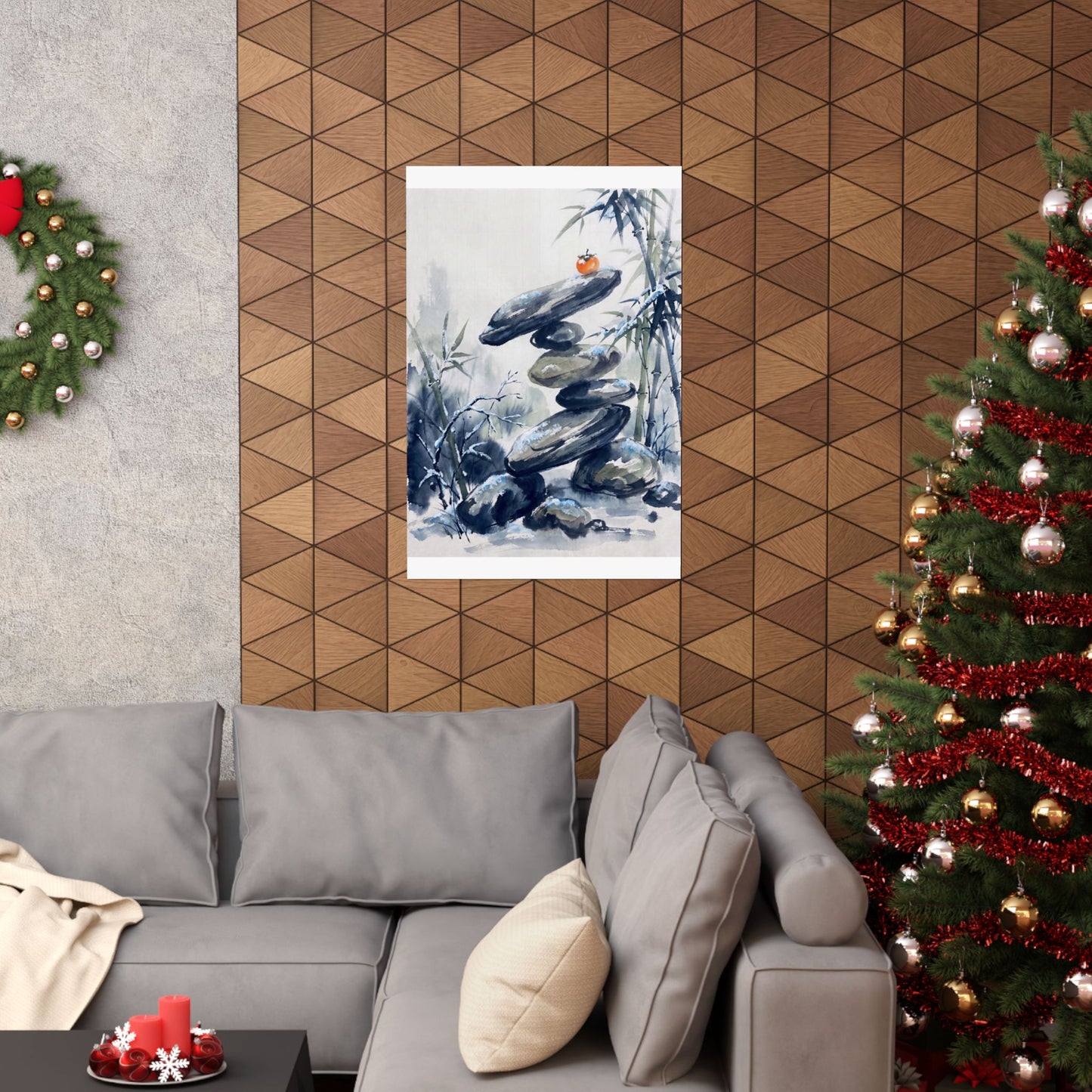 Moonlight River Stones Wall Art Print - Zen Datsuzoku