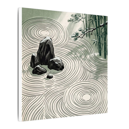 Shibui Rock Garden Canvas Art - Zen Ukiyo E Inspired