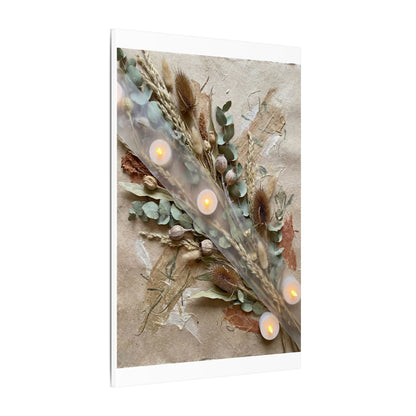 Candlelight Dried Flowers Canvas Art - Japandi Kanso