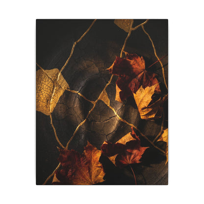 Resilient Shadow Play Canvas Art - Crackle Gold Kintsugi