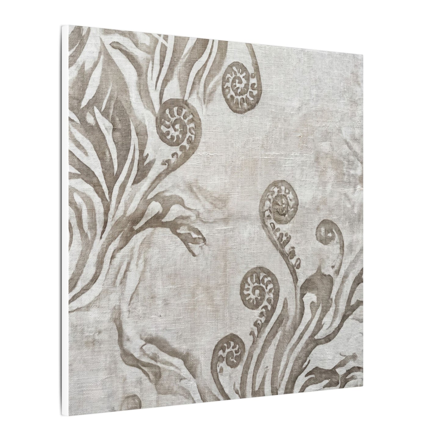 Japandi Fern Unfurling in Overcast | Japanese Pattern Canvas Art
