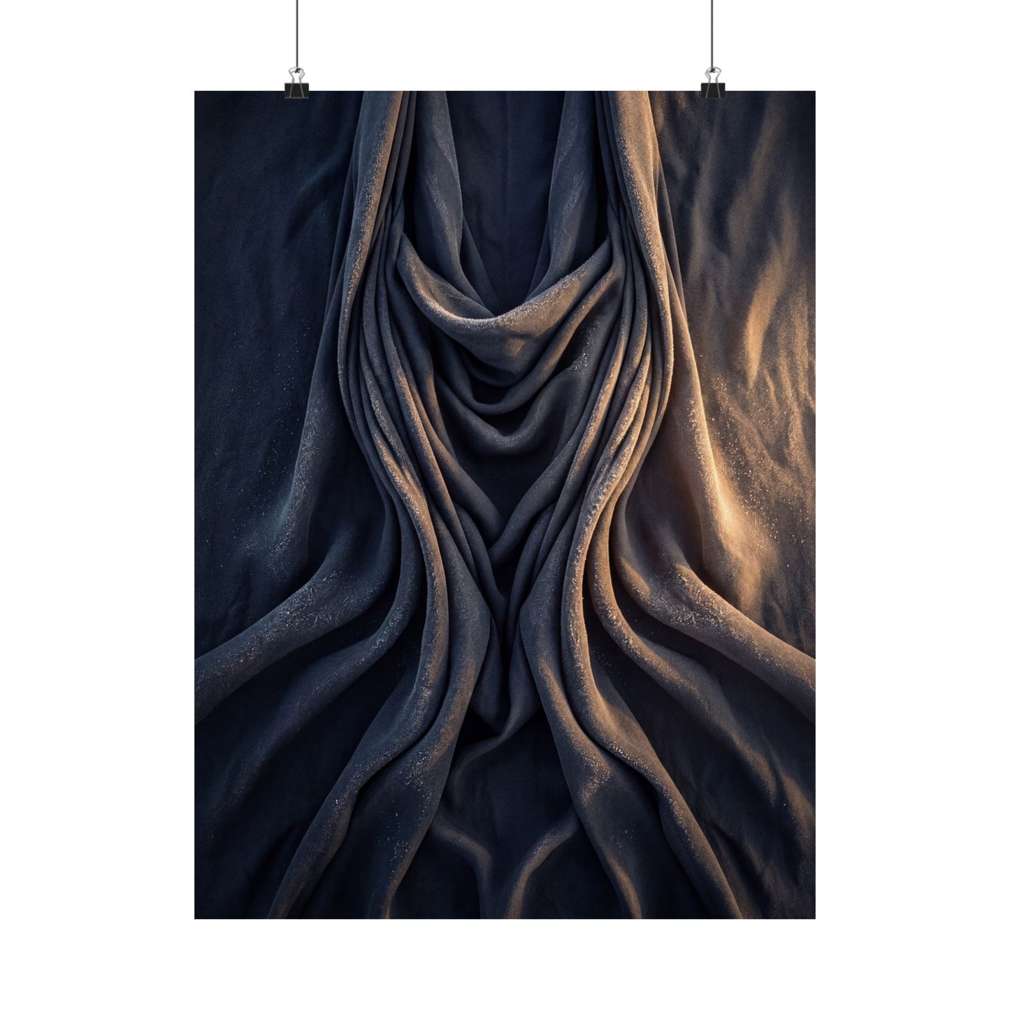 Silk Drape Shadow Zen Wall Art Print | Sophisticated Dark Japandi Art Art Print