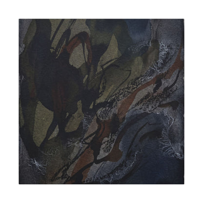 Shadow Play Winter Canvas Art | Dark Japandi Luxurious Design