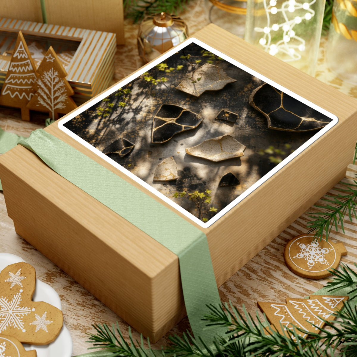 Dappled Broken Pottery Sticker - Kintsugi Ma
