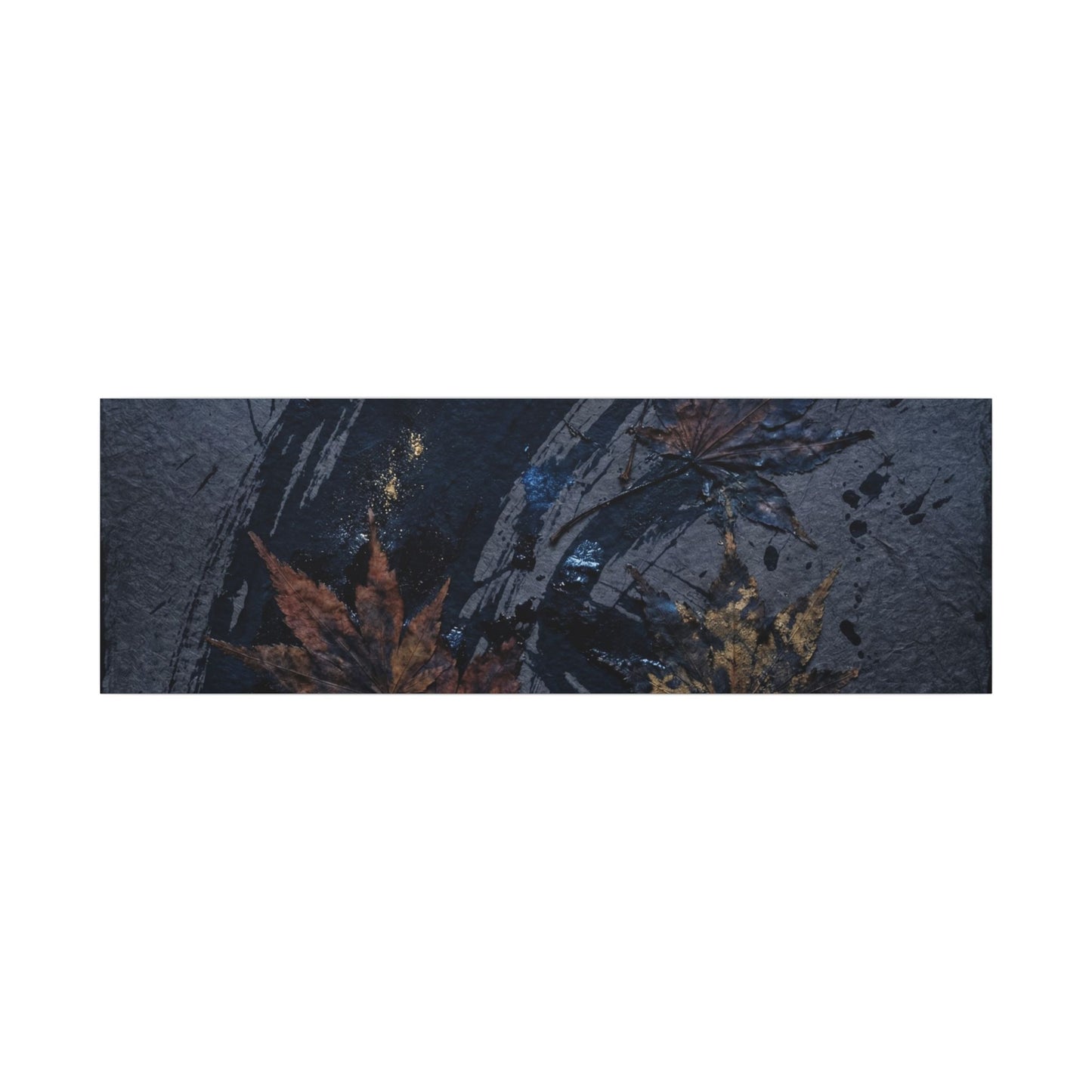 Sophisticated Ink Brushstroke Canvas Art - Dark Texture Dark Japandi