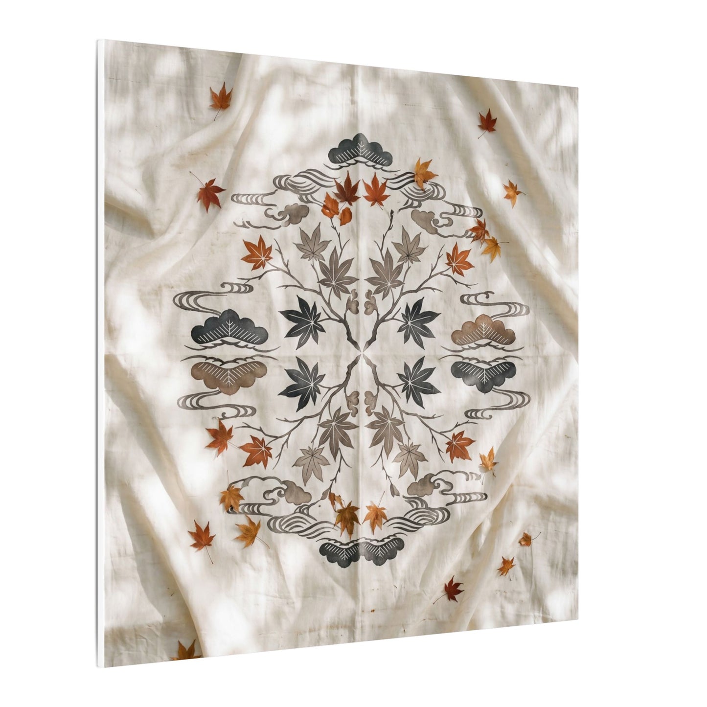 Elegant Silk Drape Canvas Art - Japanese Pattern Japandi