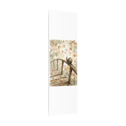 Wooden Bridge Canvas Art | Autumn Japandi Watercolor Art