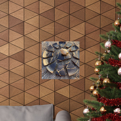 Kintsugi Broken Pottery in Golden Hour | Gold Repair Wall Art Print